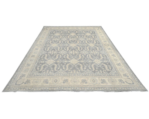12x14 Ziegler Gray Afghan Hand Knotted Wool Area Rug